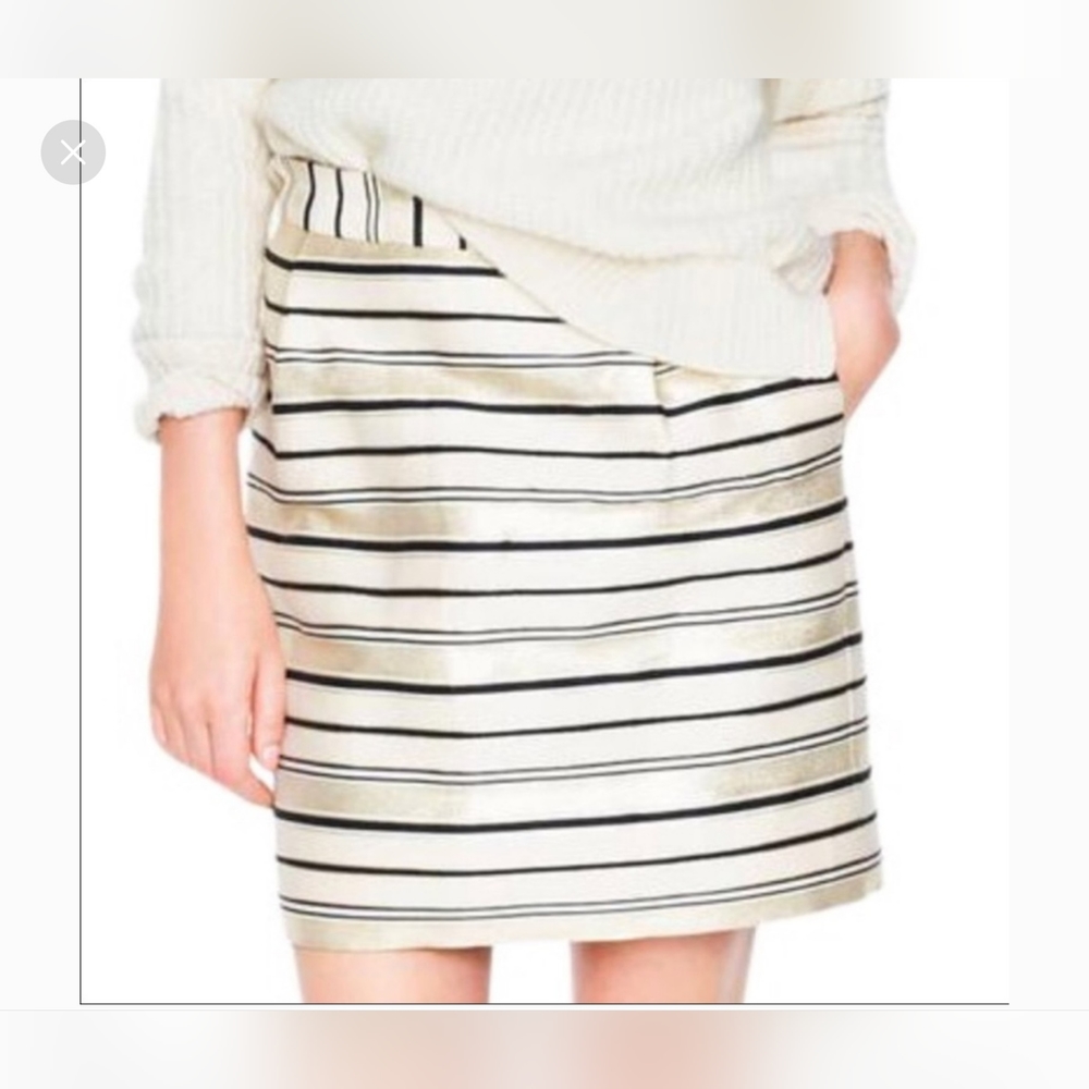 NWOT J.CREW Party/Holiday/wedding/New Years Eve skirt - cream, black, gold